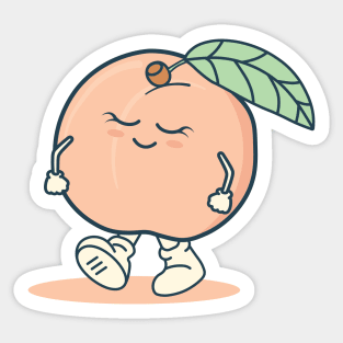 Cute Peach Character Kawaii Sticker